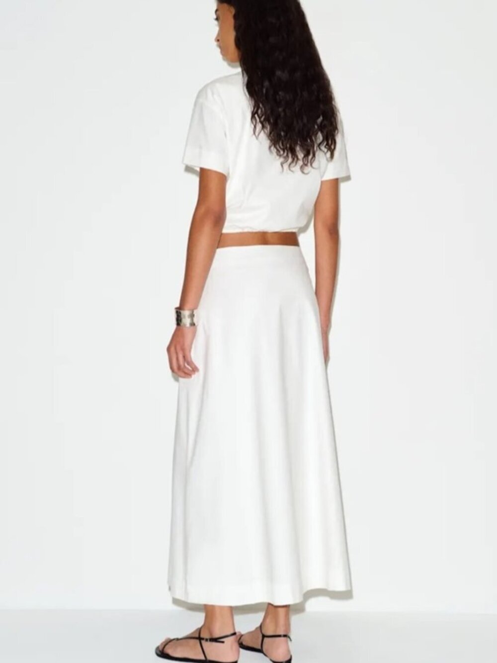 NEW Reformation Jordan Two Piece Short Sleeve Skirt Set Cotton White | US 2 UK 6 - Picture 4 of 16
